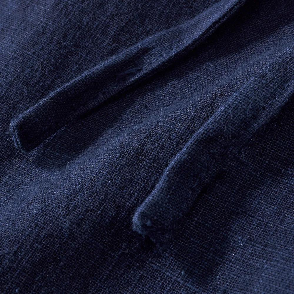 Pantalon cargo indigo rétro japonais pour homme, pantalon multi-poches, jambe large, coton, lin, déc