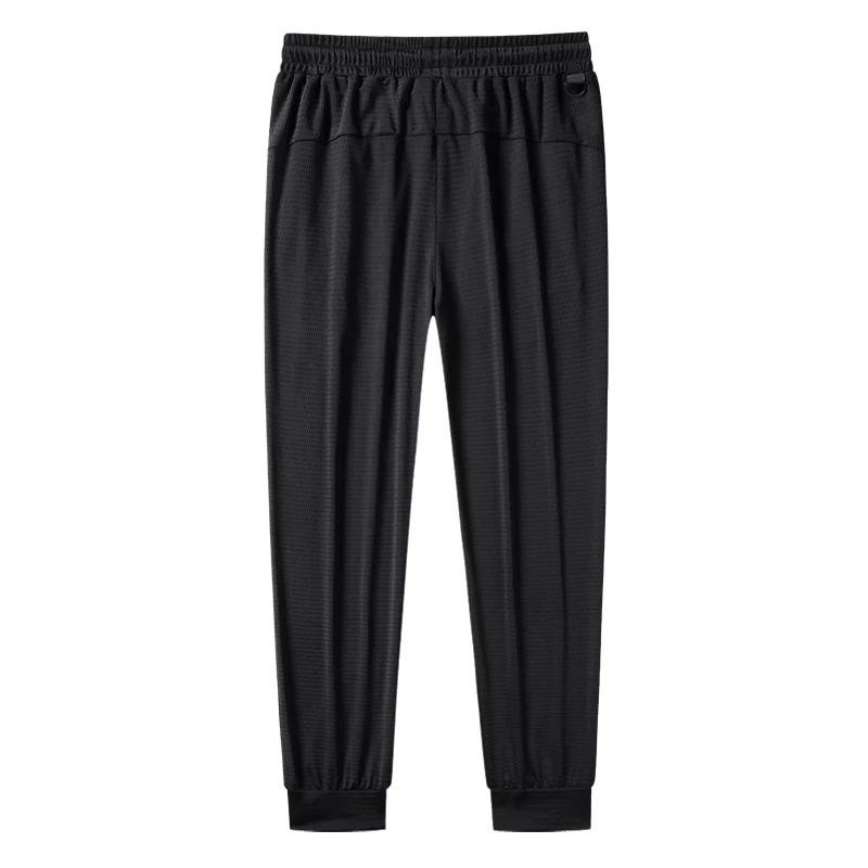Pantalon de survêtement en soie glacée pour hommes, grande taille 9xl 8xl 7xl, séchage rapide et fra