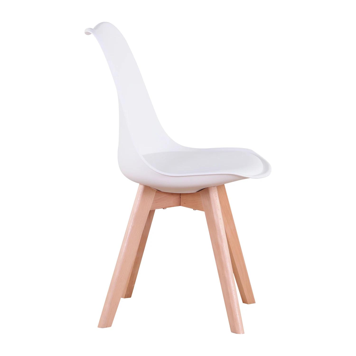 Ensemble de 6 chaises de salle à manger modernes et minimalistes, siège rembourré en PU, pieds en bo