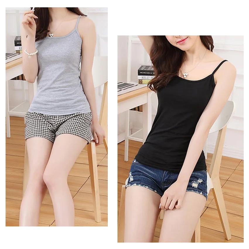 Camisole Sexy en Coton Solide Précieux Y-Soft pour Femme, Modèle Slim et Confortable, GlacTop Court