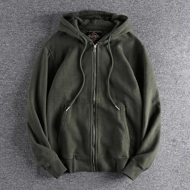 Sweats à capuche en velours épais à manches longues pour hommes, sweats à capuche cardigans décontra