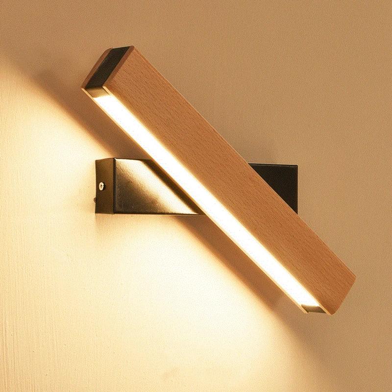 Applique Lumineuse Murale en Bois Massif Uni, Éclairage LED au Design d'Europe du Nord, Style Simple