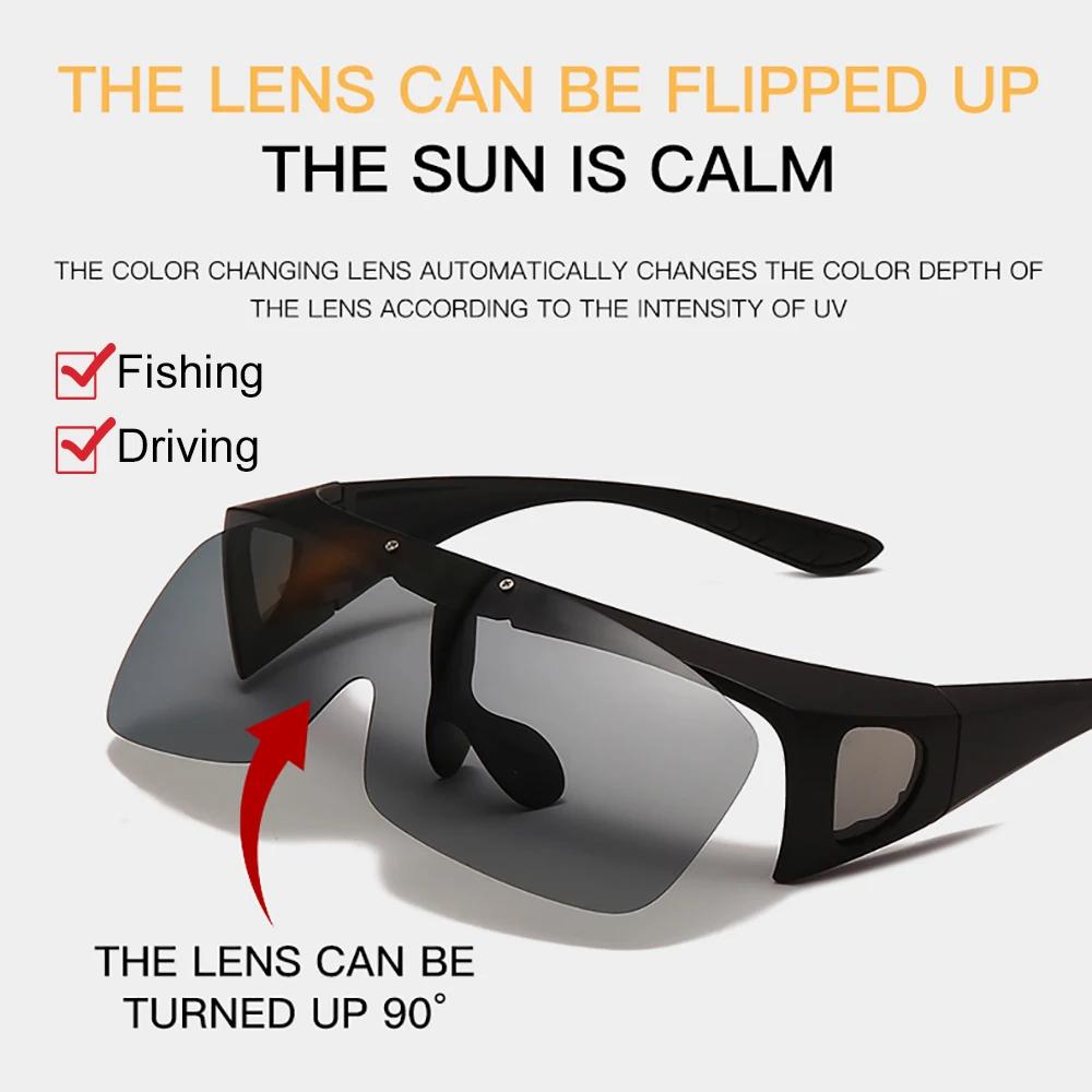 VIVIBEE rabattable polarisé ajustement sur lunettes lunettes de soleil hommes conduite UV400 photoch