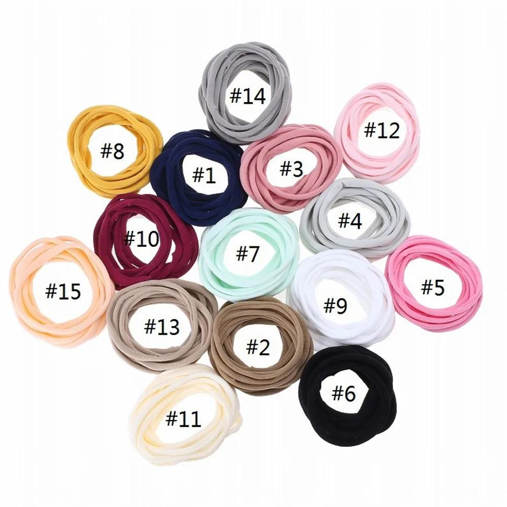 20 pièces/lot bébé fille bricolage bandeaux en Nylon doux sans trace bandeau extensible pour enfants