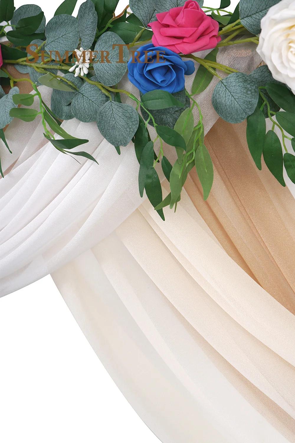Rideau drapé en tissu mousseline de soie pour arc de mariage, 6 à 10 mètres, fournitures de fête, cé