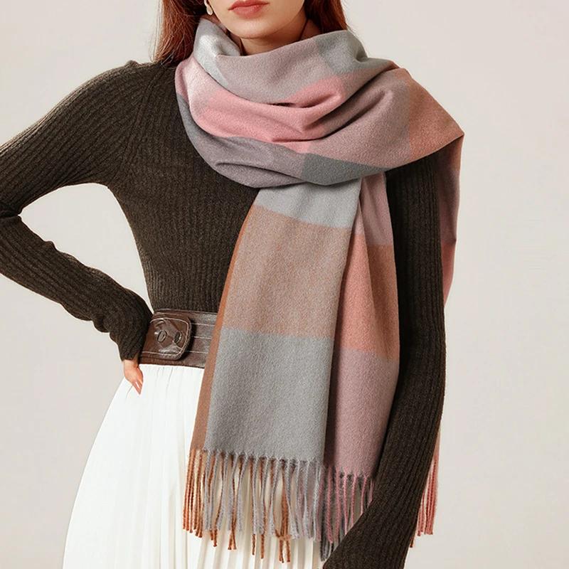 2024 Designer tricoté printemps hiver femmes écharpe plaid chaud cachemire foulards châle marque de