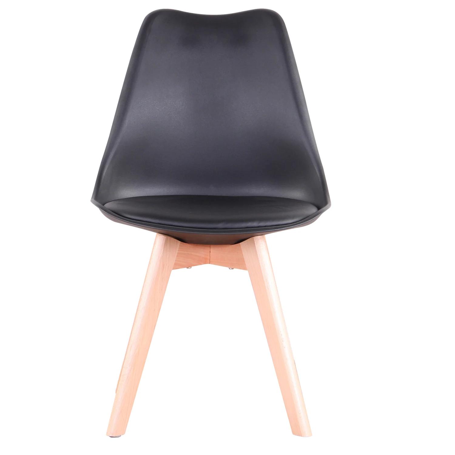 Ensemble de 6 chaises de salle à manger modernes et minimalistes, siège rembourré en PU, pieds en bo