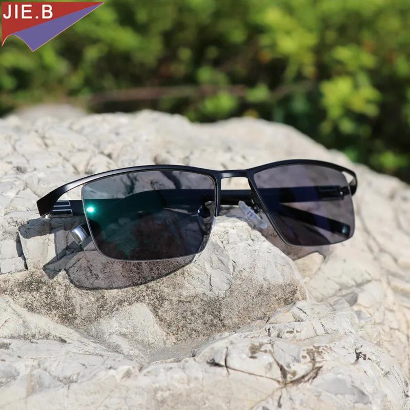 Lunettes de lecture photochromiques pour hommes, nouveau Design, demi-jante, alliage de titane, pres