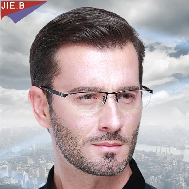 Lunettes de lecture photochromiques pour hommes, nouveau Design, demi-jante, alliage de titane, pres