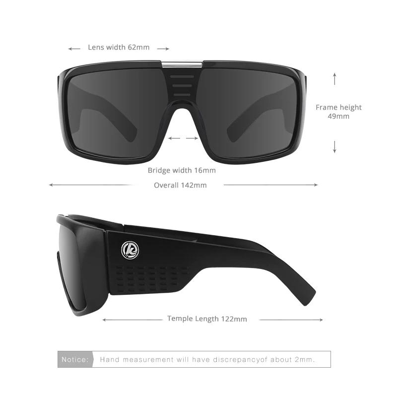 KDEAM-Lunettes de soleil polarisées de grande taille pour homme, cadre une pièce avec étui de protec