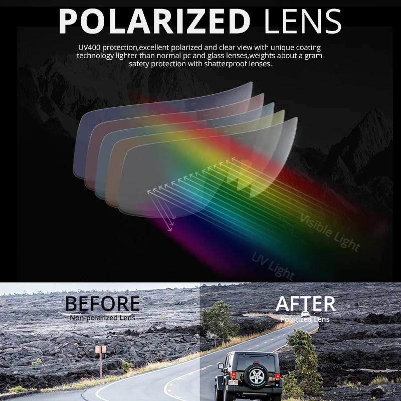 KDEAM-Lunettes de soleil polarisées de grande taille pour homme, cadre une pièce avec étui de protec