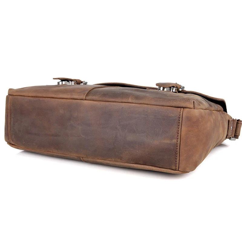 Vintage Crazy Horse cuir hommes sac à bandoulière en cuir véritable sac de messager hommes sac à ban