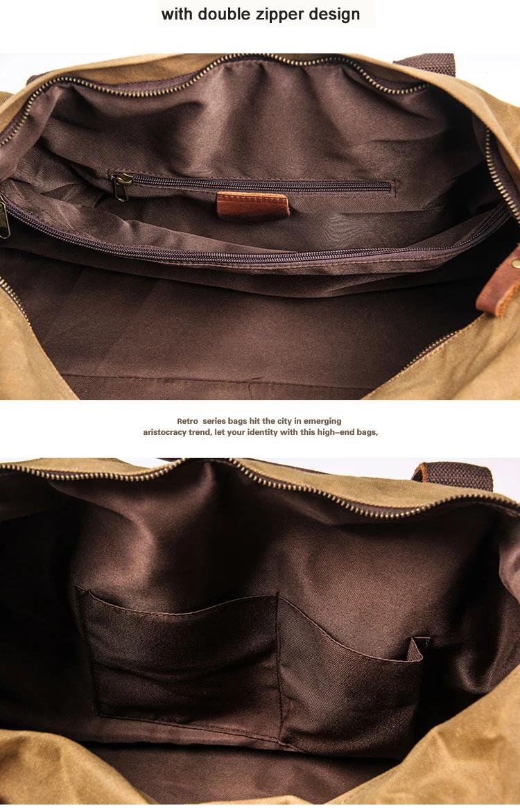 Sac de voyage en toile cirée imperméable pour hommes, bagage à main, grand fourre-tout Vintage pour