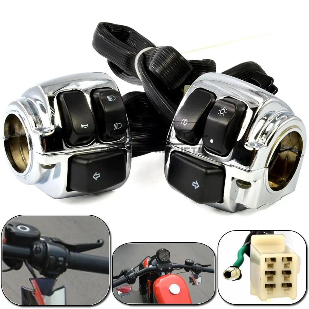 Interrupteur de guidon de moto, clignotant, klaxon, bouton de commande d'engrenage, pour Harley SOFT