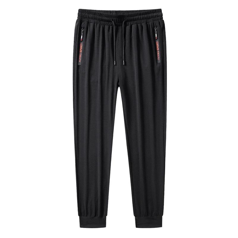 Pantalon de survêtement en soie glacée pour hommes, grande taille 9xl 8xl 7xl, séchage rapide et fra