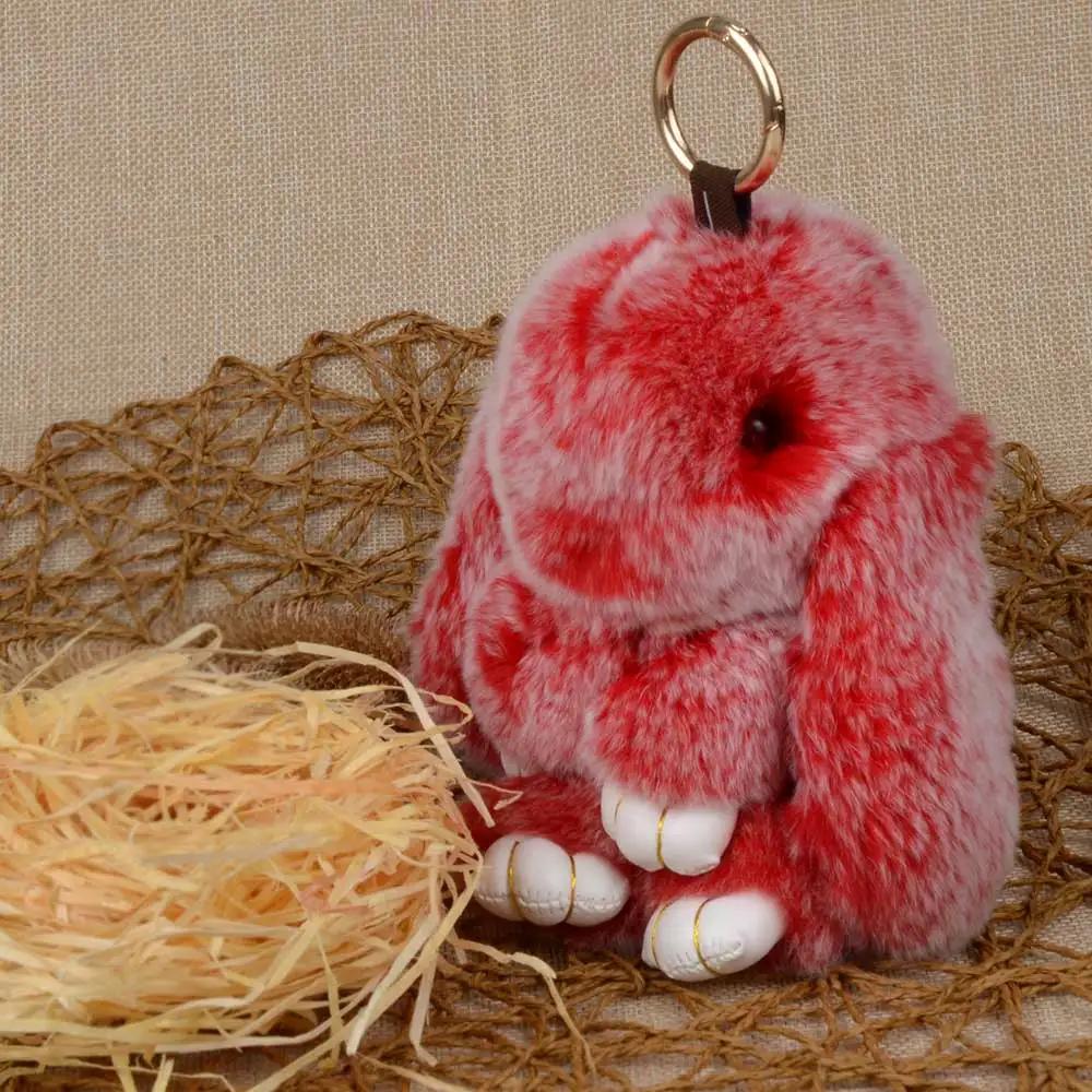 LFPU véritable lapin pendentif porte-clés réel Rex lapin forme fourrure porte-clés moelleux sac voit