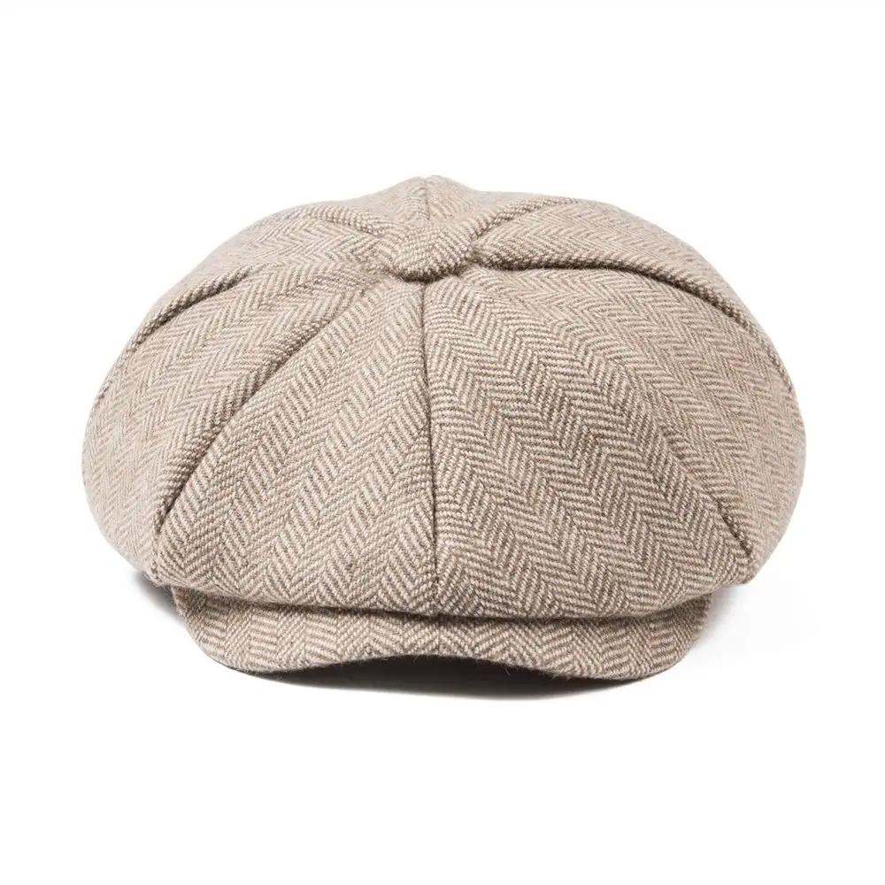 JANGOUL Casquette Baker Boy Petite Taille en Mélange de Laine, Casquettes Newsboy, Chapeau Plat à Ch