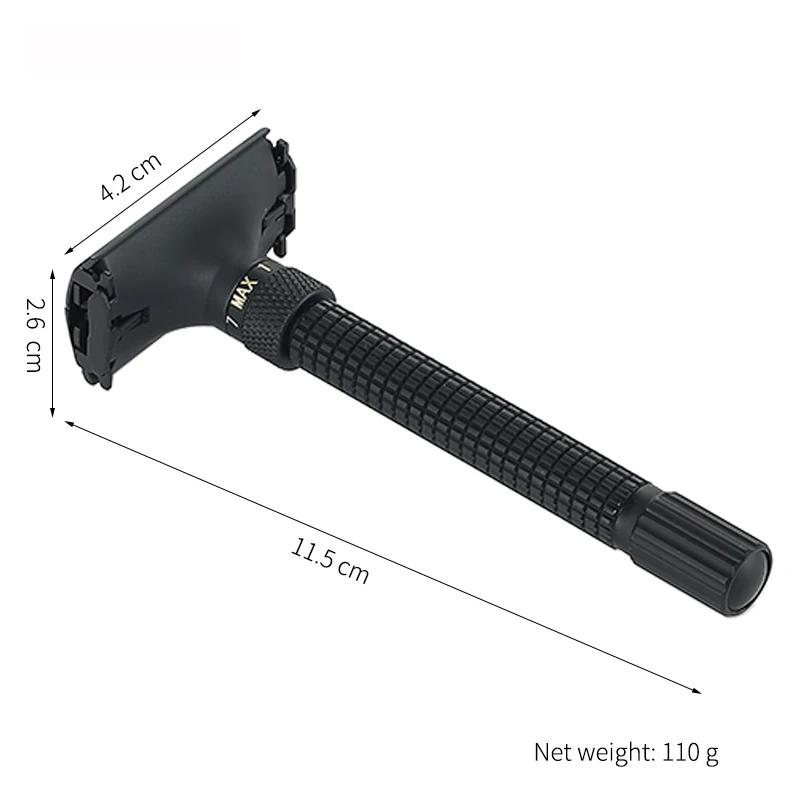 YINTAL ensemble de rasoir de sécurité réglable papillon ouvert Double bord rasoirs en laiton noir ma
