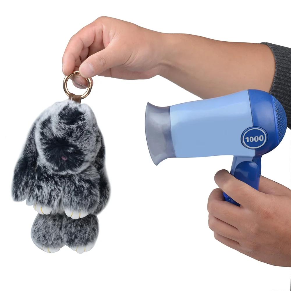 LFPU véritable lapin pendentif porte-clés réel Rex lapin forme fourrure porte-clés moelleux sac voit