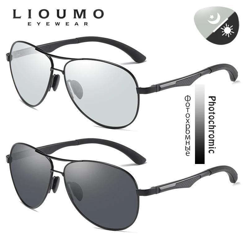 Lunettes de soleil photochromiques pilote de conception de marque classique hommes lunettes de solei