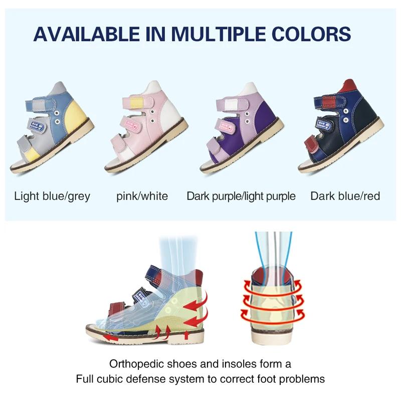 Sandales d'été en cuir pour enfants, chaussures plates, plates-formes colorées, 4WD, pour garçons et
