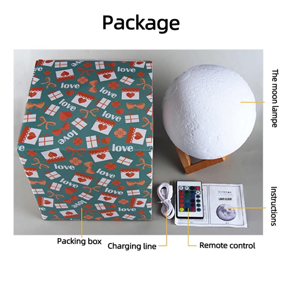 Lampe lunaire imprimée en 3D, texte Photo personnalisé, veilleuse USB personnalisée, anniversaire, f