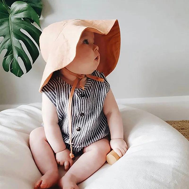 Chapeau de soleil à grand bord pour bébé, chapeau seau d'été et de printemps pour filles et garçons,