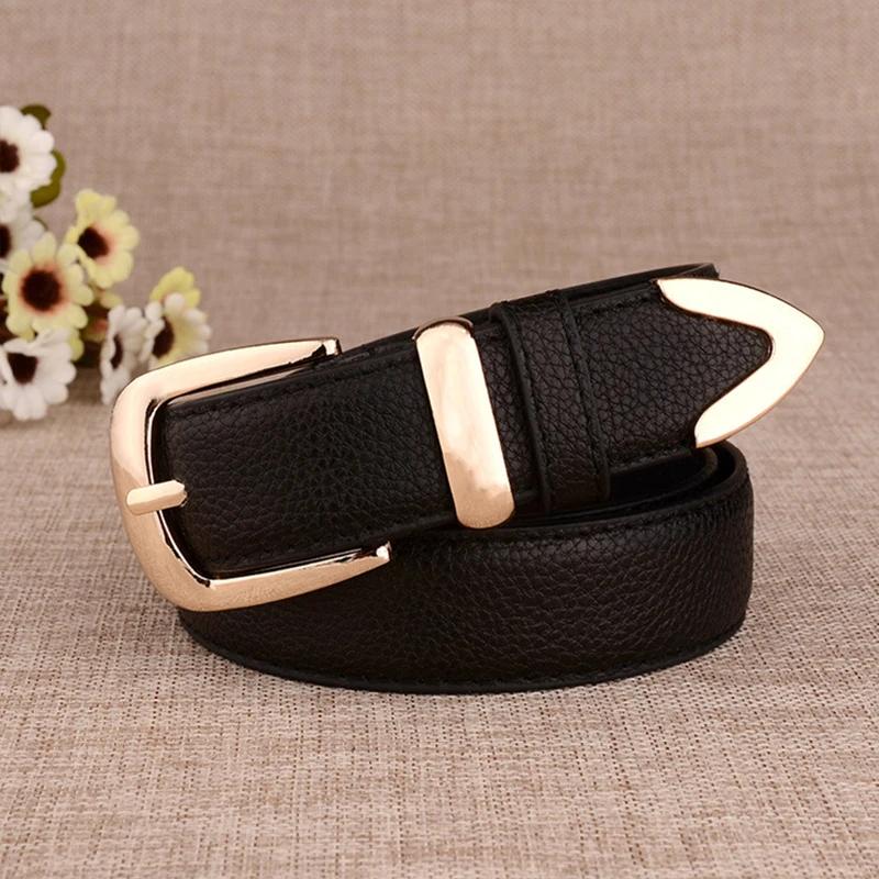Ceintures en cuir véritable pour femmes, boucle dorée de haute qualité, parfaites pour assortir à de
