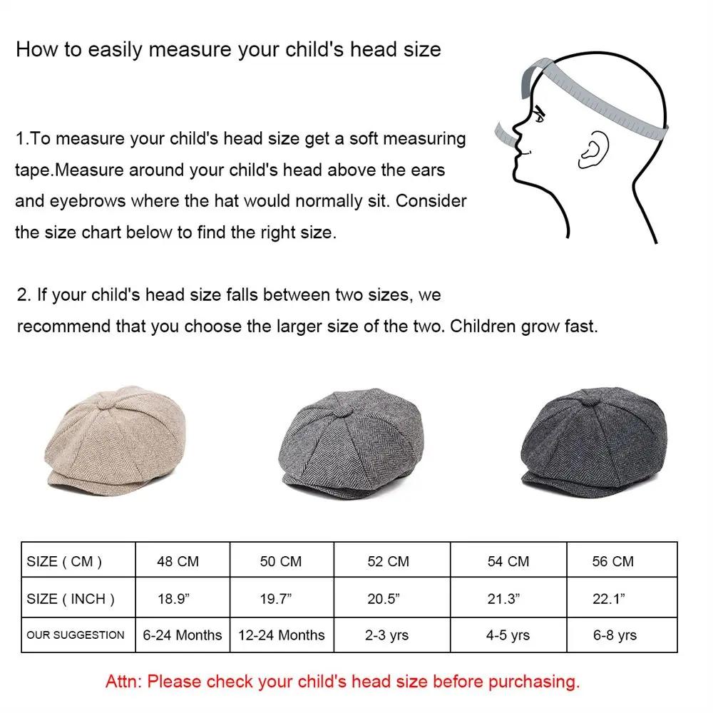 JANGOUL Casquette Baker Boy Petite Taille en Mélange de Laine, Casquettes Newsboy, Chapeau Plat à Ch
