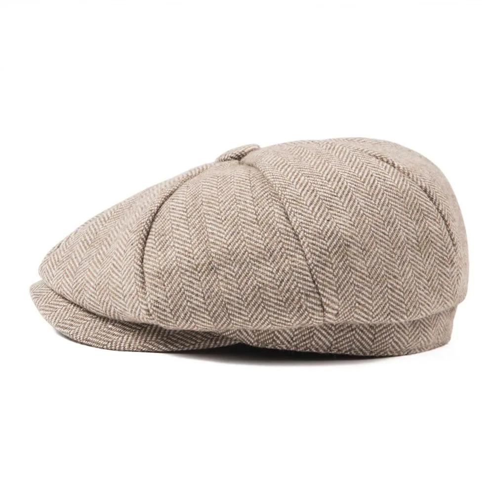 JANGOUL Casquette Baker Boy Petite Taille en Mélange de Laine, Casquettes Newsboy, Chapeau Plat à Ch