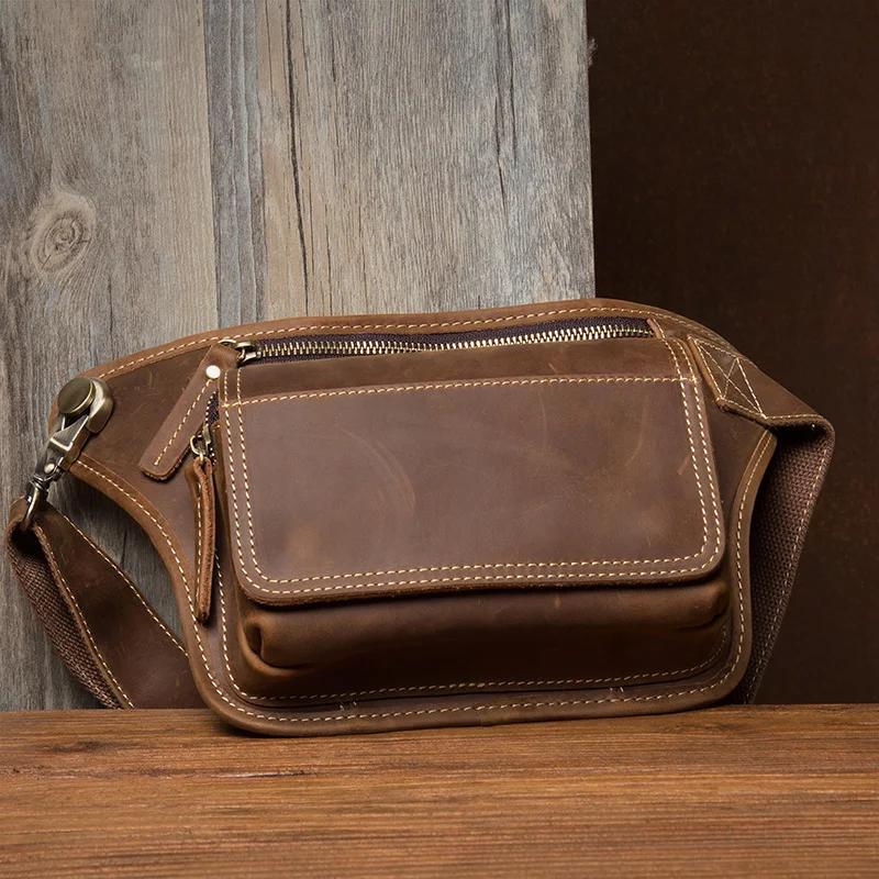 2025 sac de taille en cuir Vintage mode sac de poitrine sac de taille sac à bandoulière en cuir véri