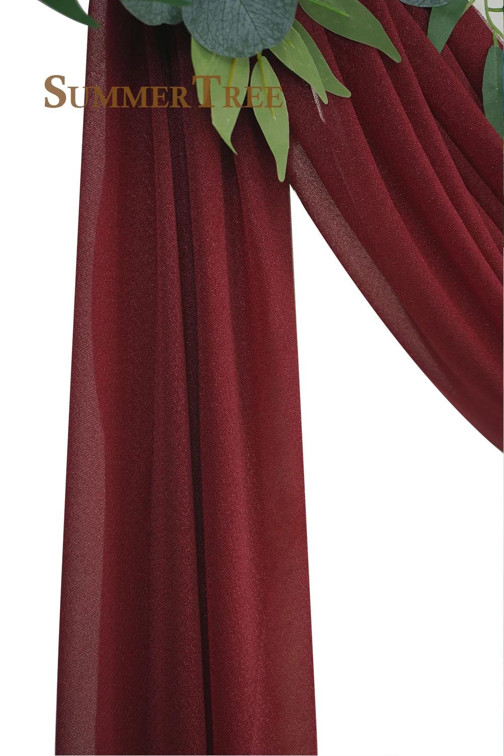 Rideau drapé en tissu mousseline de soie pour arc de mariage, 6 à 10 mètres, fournitures de fête, cé