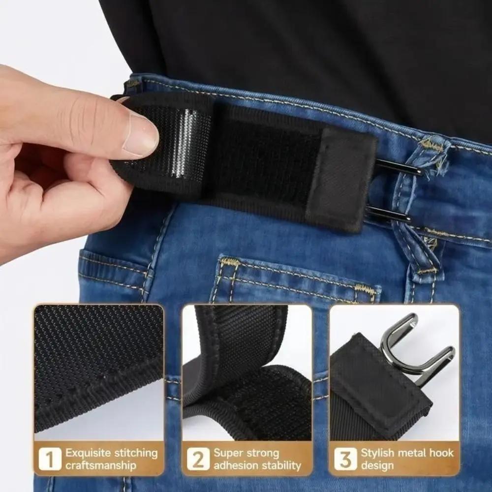 Ceinture élastique réglable en métal avec boucle invisible pour hommes et femmes, ceinture sans bouc