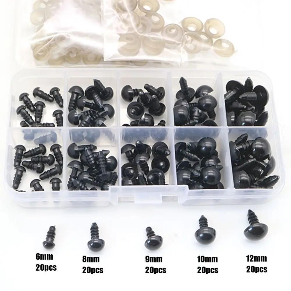 100 pièces 10mm globe oculaire poupée accessoires noir en peluche yeux de sécurité Amigurumi pour jo