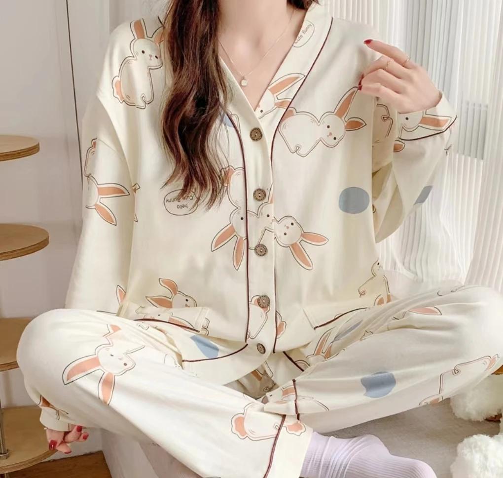 Vêtements mensuels printemps et automne pyjamas de maternité post-partum été Section mince allaiteme