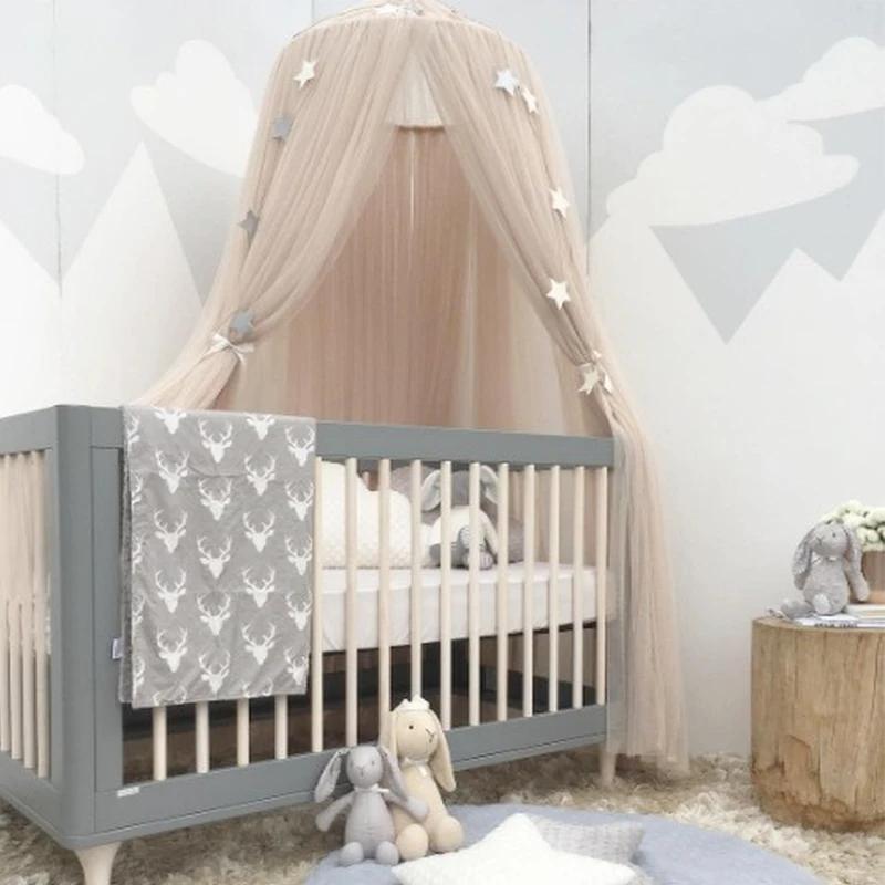 Tente suspendue avec moustiquaire, décoration étoile, lit de bébé, auvent de berceau, rideaux en Tul