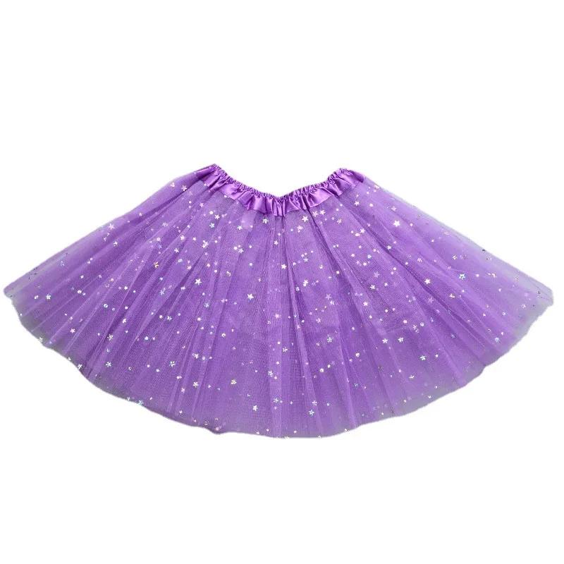 Jupe Tutu de danse à paillettes pour enfants, 3 couches de Tulle, en mousseline de soie, pour enfant