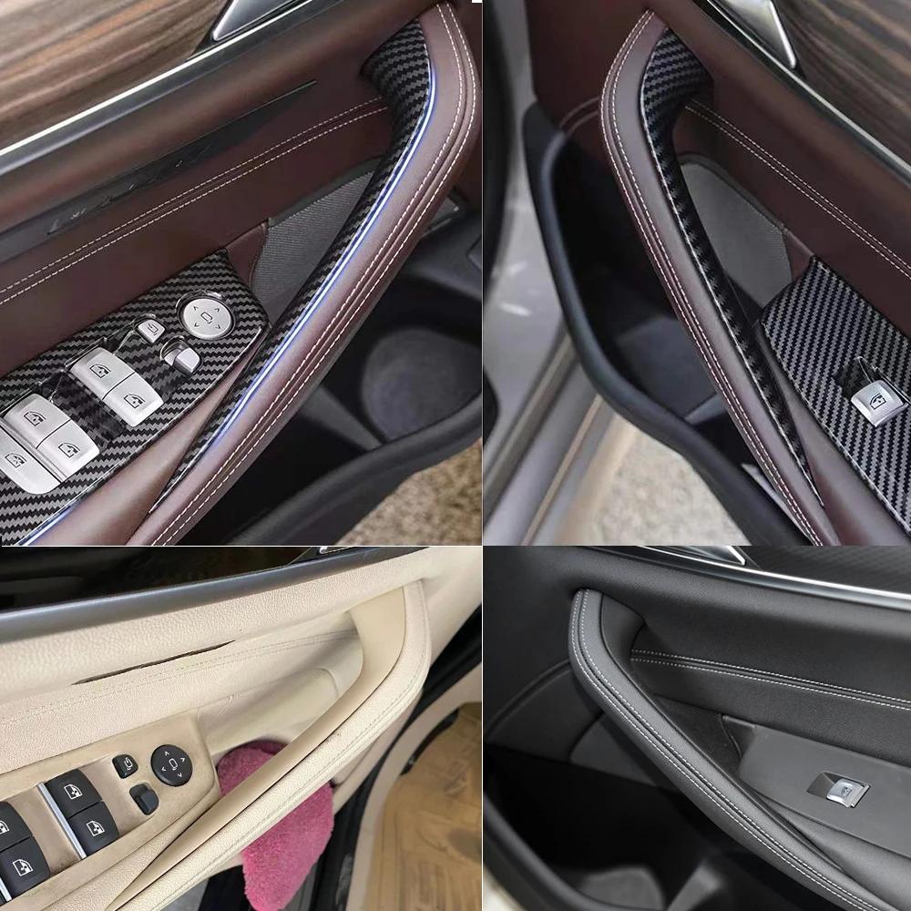 LHD RHD gauche droite en Fiber de carbone poignée de porte intérieure de voiture garniture de couver