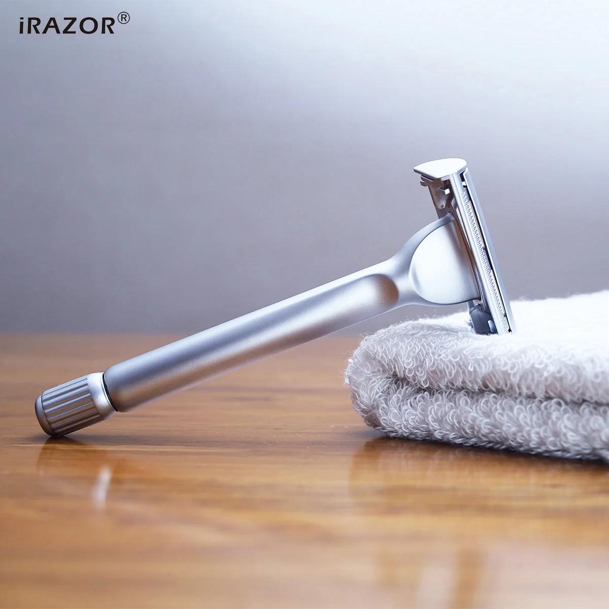 IRAZOR – rasoir de sécurité à Double bord pour hommes, nouveau Design papillon lourd, avec 10 rechar