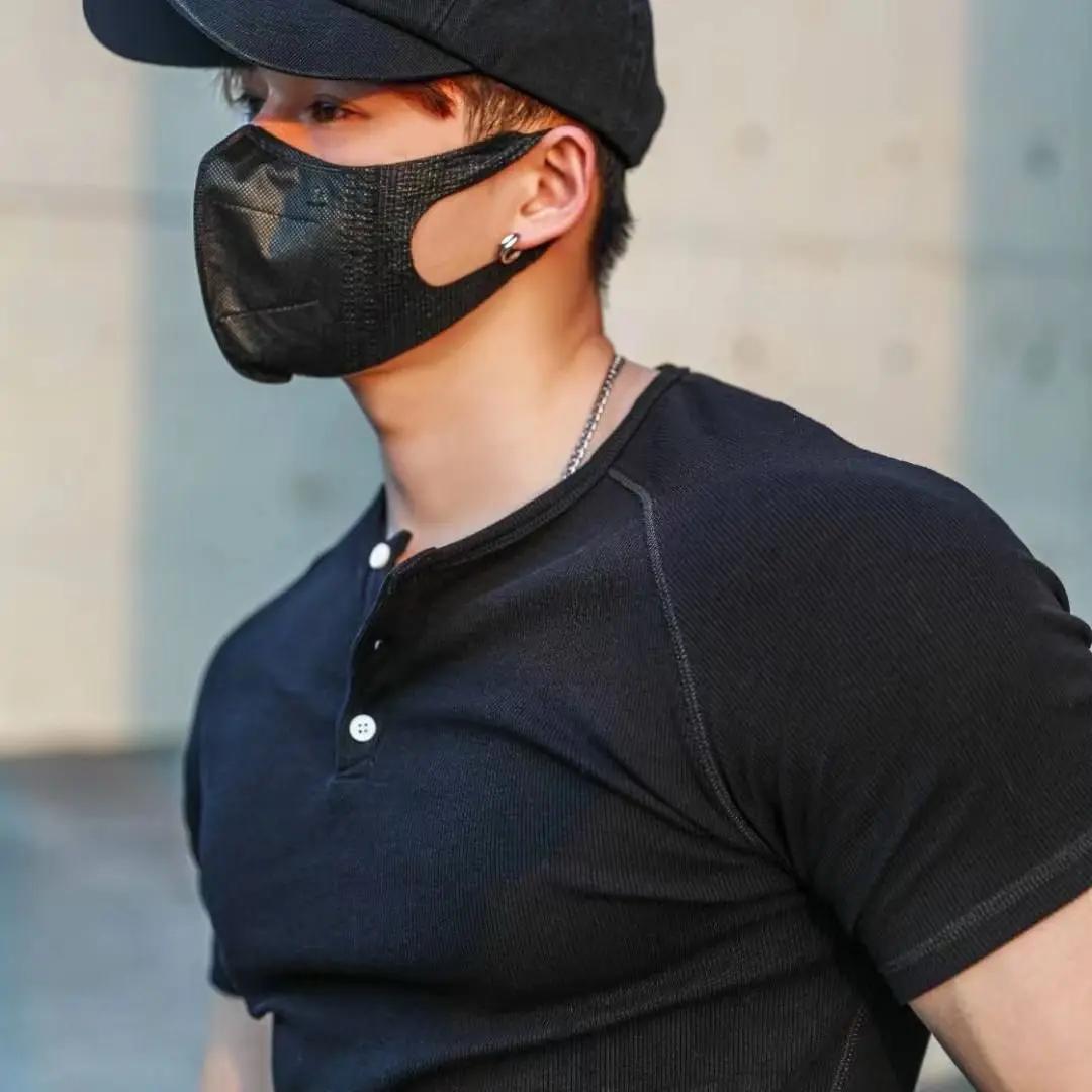 T-shirt hommes décontracté à manches courtes jogging musculaire musculation T-shirt mâle gymnase Fit