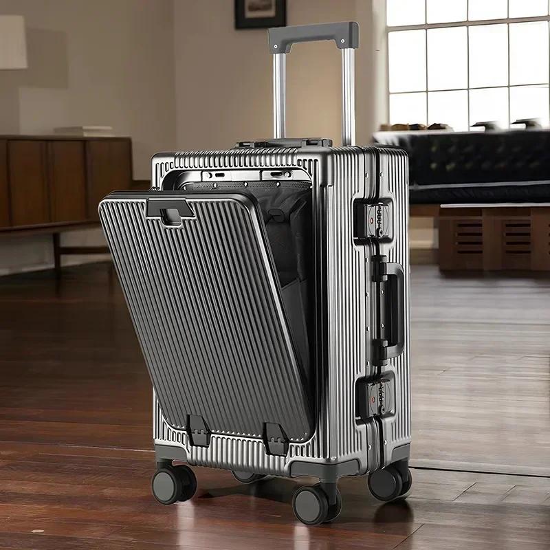 Valise de voyage portable de haute qualité à ouverture frontale pour ordinateur portable, bagage à r