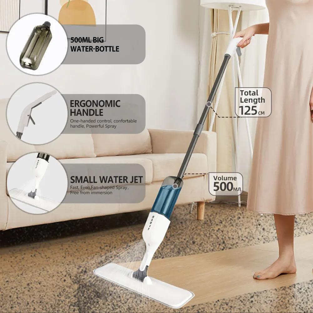 DARIS-Vadrouille plate à spray avec tampons en microcarence réutilisables, rotation à 360 °, livres