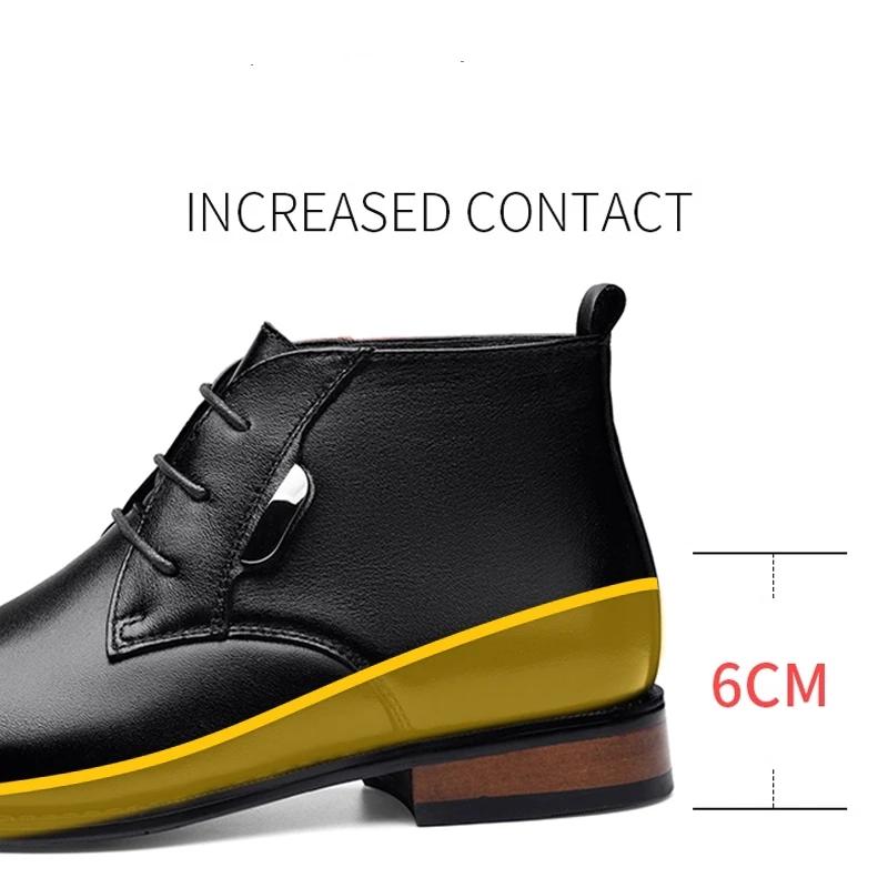Bottes de neige en cuir véritable pour hommes, chaussures plates d'affaires, bottes de rinçage, zone