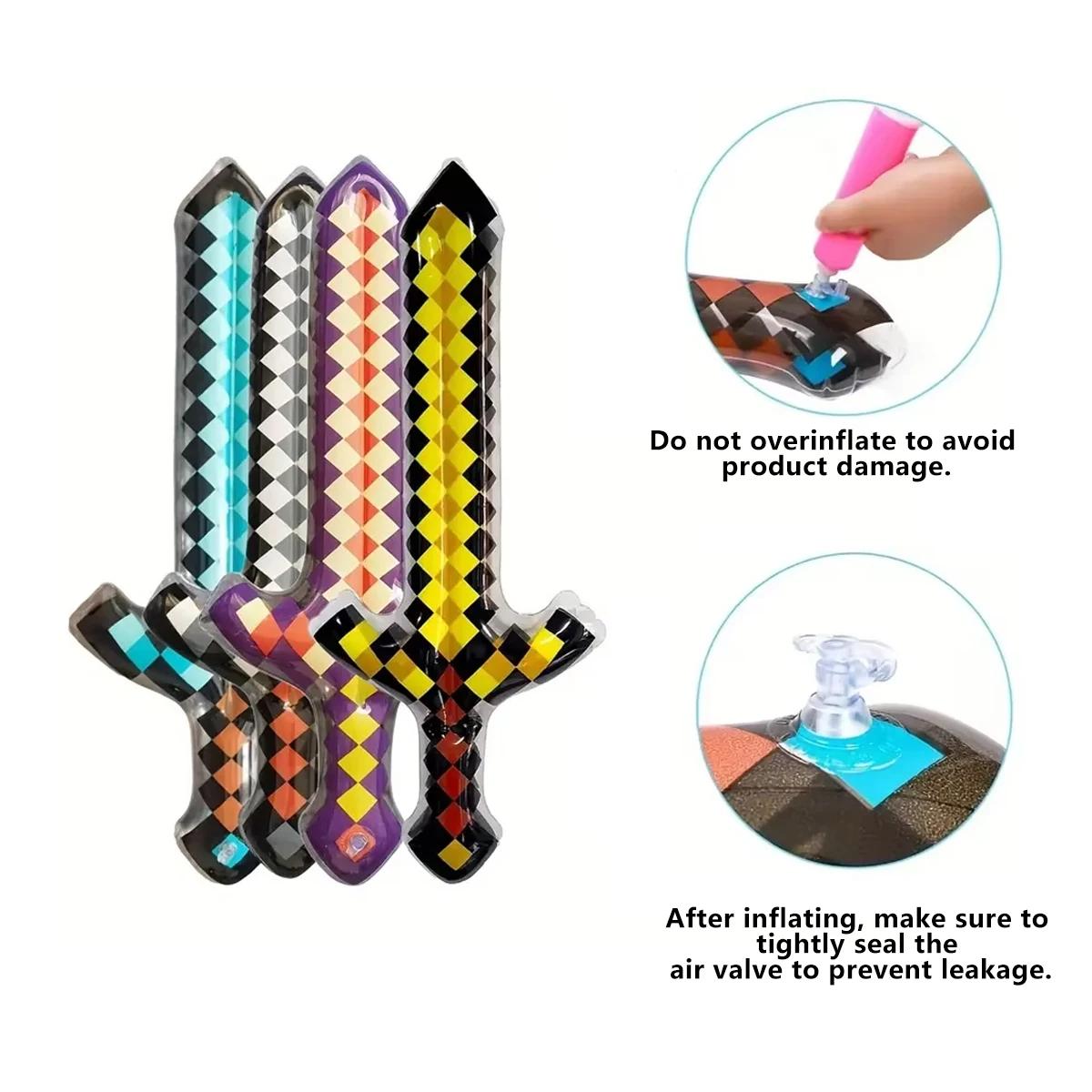 Jouets de style pixel, épées en pierres précieuses, épées dorées, jeux à domicile, fournitures gonfl