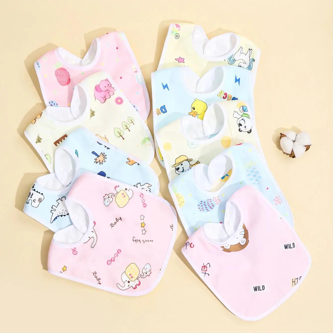 Bavoirs imperméables en coton pour bébé, 4/6/8/10 pièces, vêtements d'alimentation pour enfants, Pro