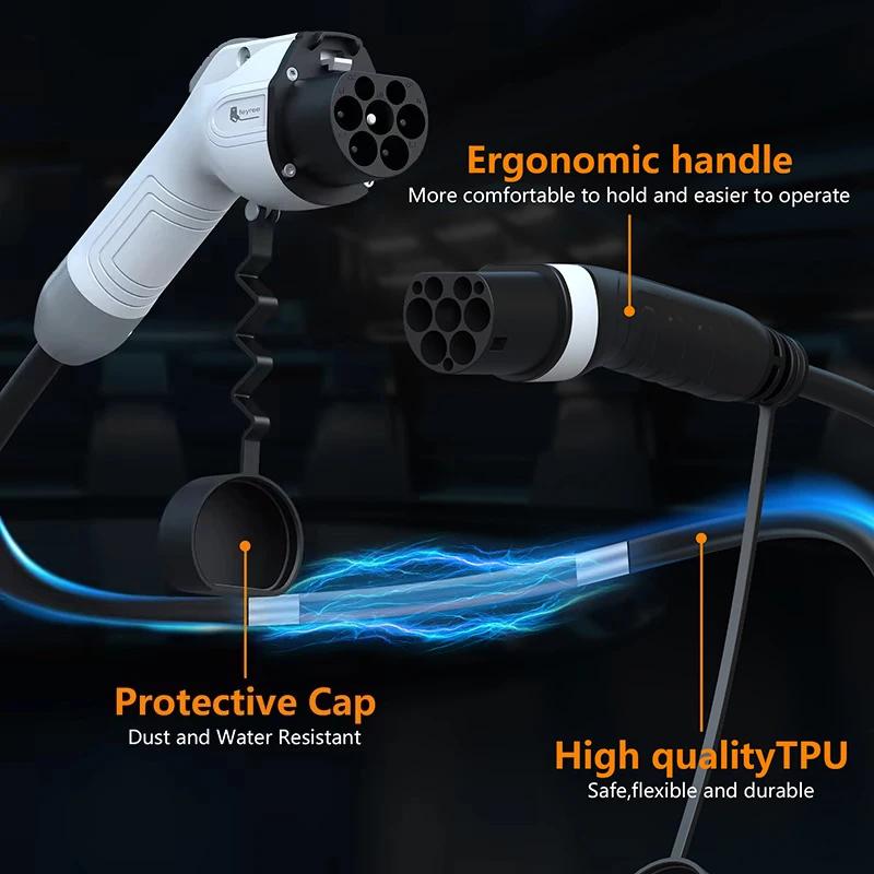 Fey123-Chargeur EV GB/T femelle côté voiture à type 2, prise mâle 16A 3,5 KW 32A 7KW, câble de charg