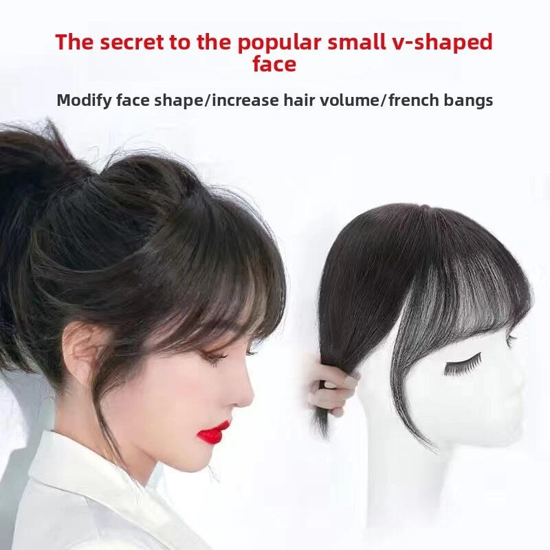 Frange de cheveux frange latérale pour femmes 3D partie centrale fausse frange Extensions à clips po