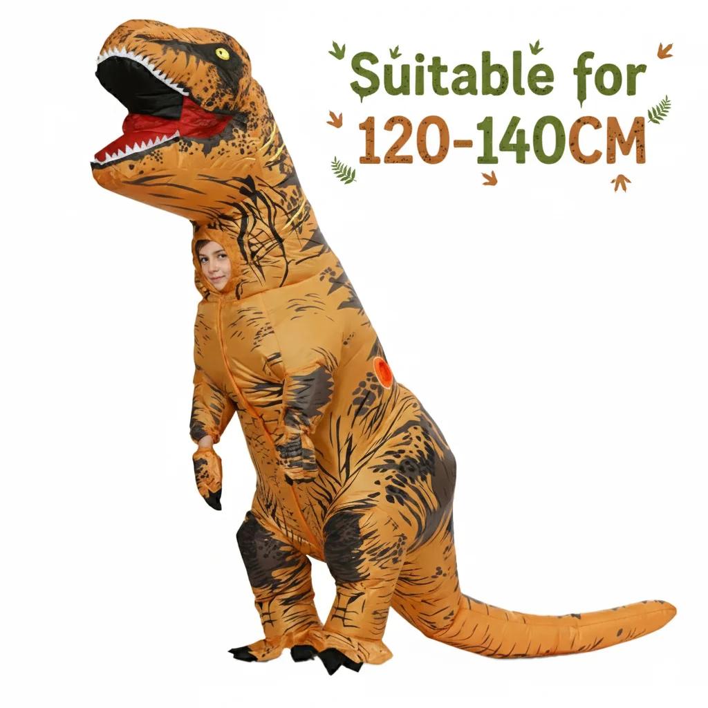 Costume Dinosaure T-Rex Gonflable pour Enfants Combinaison Amusante Unisexe pour Noël, Thanksgiving,