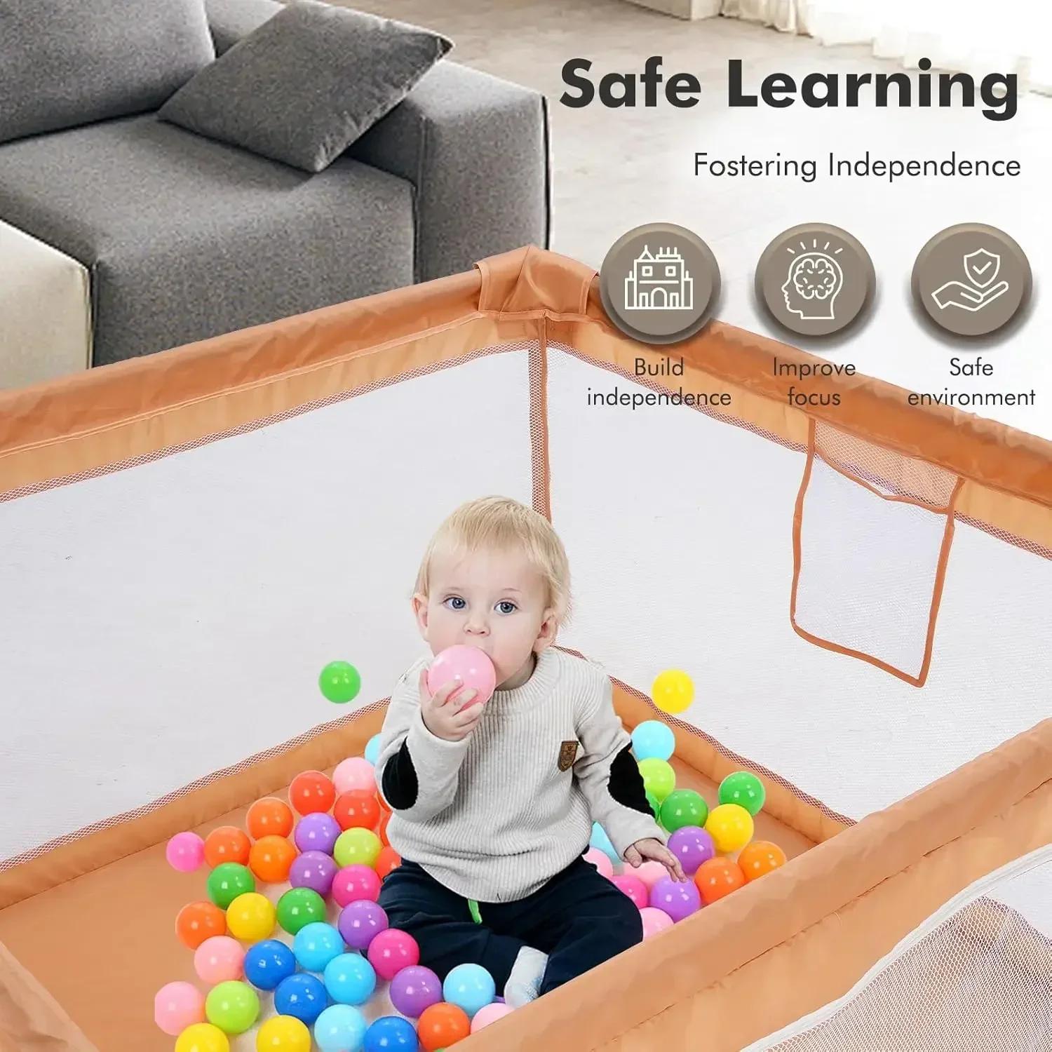 Parc bébé 120x120cm Parc pour bébés et tout-petits, centre d'activités pour bébés, cour de jeu - Uni