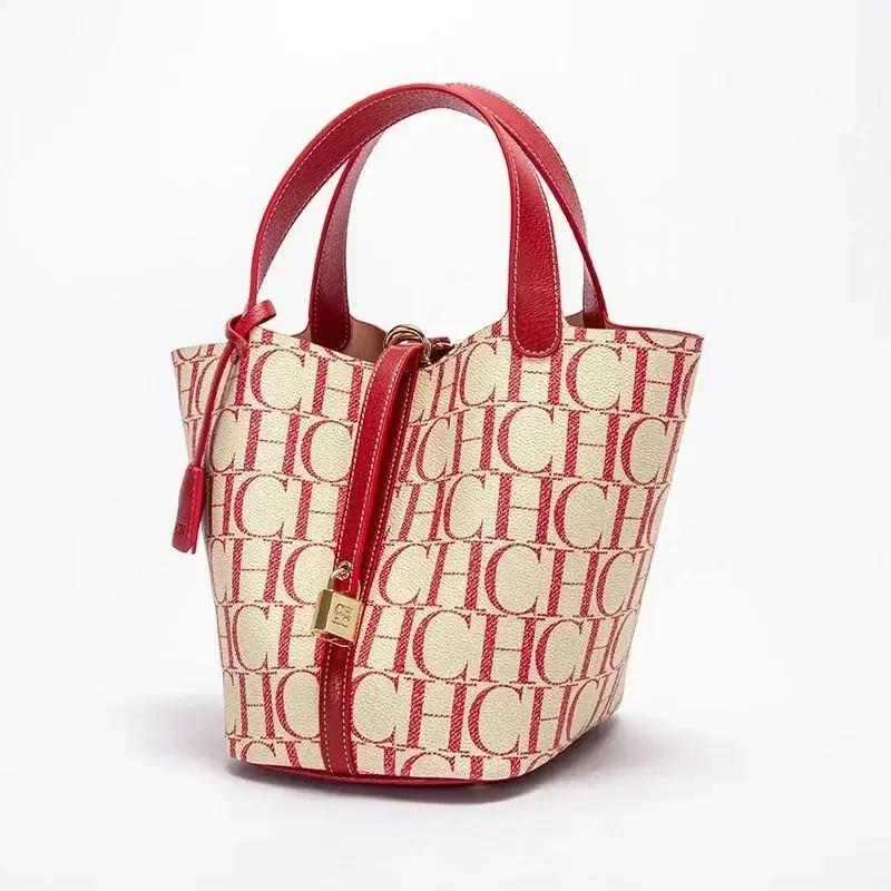 CH – sac à bandoulière de grande capacité pour femmes, marque de luxe, Texture Jacquard en PVC, four